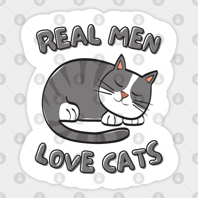 Real men love cats Sticker by aspanguji